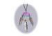 18 INCH METAL DREAM CATCHER SILVER RAINBOW NECKLACE WITH FEATHERS