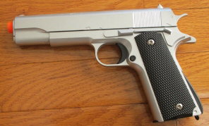 M1911 Style Metal Spring PISTOL Silver Color 300 FPS