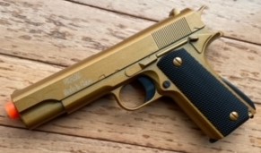 Compact 1911 Metal Spring Pistol GOLD Color