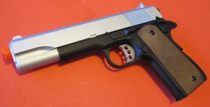 Full Metal Body Silver Slide Spring Pistol w/Open Ejection Port