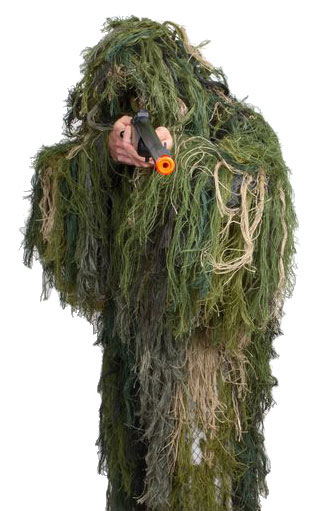 3 Piece Burlap Ghillie Suit Woodland Camo Fit Large-X-Large Size