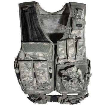 Deluxe Tactical Vest with Holsters, Pouches, Duty Belt, ACU Color
