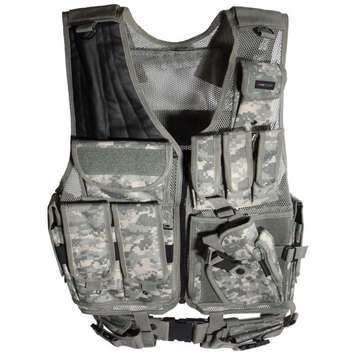 Deluxe Tactical Vest with Holsters, Pouches, Duty BELT, ACU Color