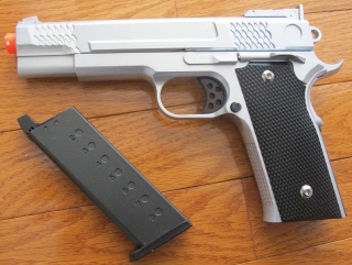 G20 M945 Style Full Metal PISTOL w/Metal Clip Silver 340 FPS