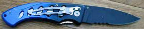 4.5'' Pocket Knife Blue Aluminum Handle