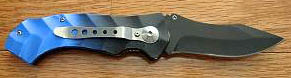 4.5'' Pocket Knife Black/Blue Aluminum Handle