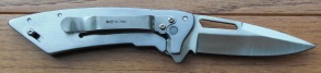 Spring Assisted Knife Silver Blade Blue Handle