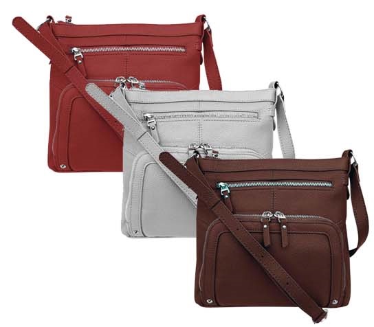 Cowhide Leather PURSE - RD, GRY, BN $12.40 & Up
