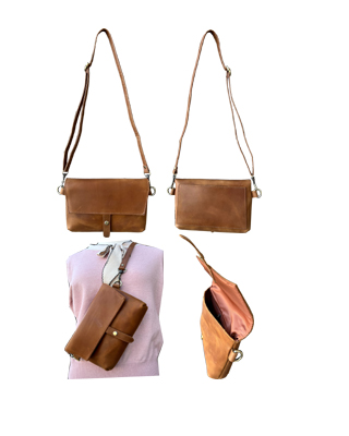 Crazy horse crossbody sling bag