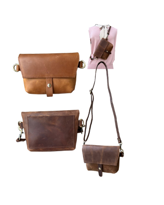 Crazy horse crossbody SHOULDER BAG