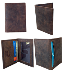 Buffalo leather card holder with RFID protection