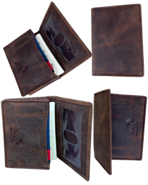 Buffalo leather card holder with RFID protection