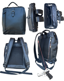 Cowhide leather concealed carry backpack