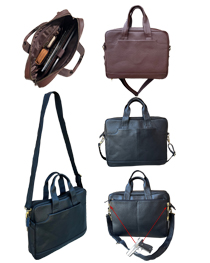 Cowhie leather concealed carry briefcase