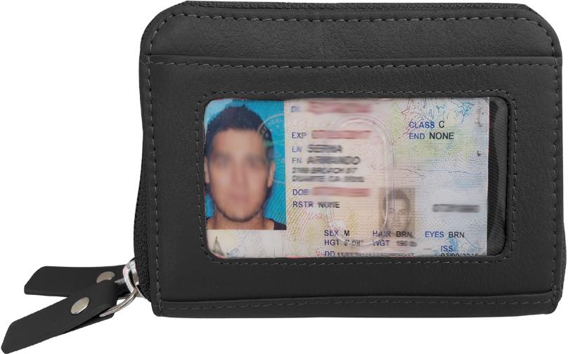 RFID Blocker Zipper WALLET Small - BK $4.15 & Up