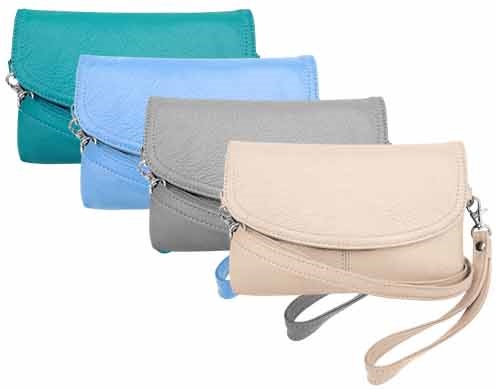 Compact Leather Purse - CM, GRY, LBLU, TQ $6.65 & Up