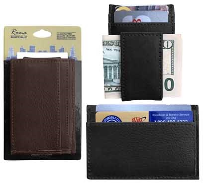 Wallet w/Money Clip Pocket - BK, BN $3.95 & Up