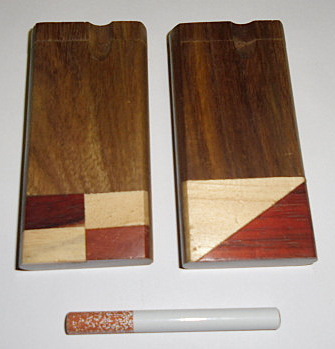 Wood Dugout with colored wood inlay.