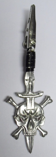 Pewter Skeleton/Crossbones SWORD Clip