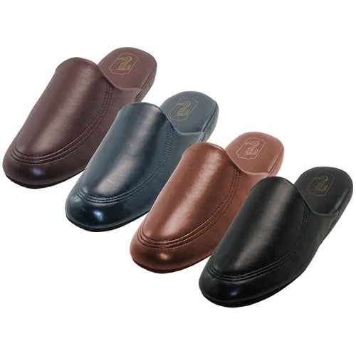 Men P.U.  Open Back Slippers, Footwear, SHOES