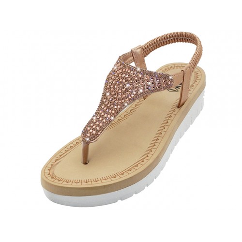 Women's Soft Sole Rhinestone Sandals, Footwear, SHOES