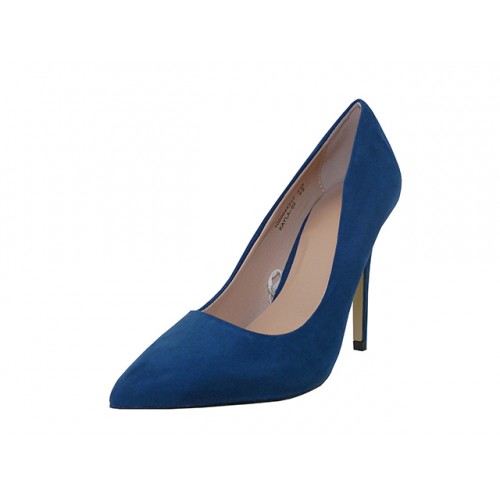 4'' Heel Blue Suede Pump, Footwear, SHOES