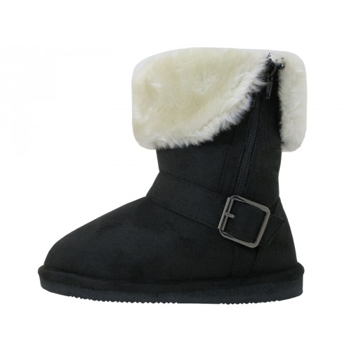 Girl's Faux Fur Boots with Side Zipper, Footwear, SHOES