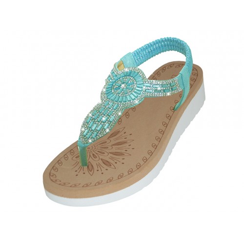 Women's Soft Sole Rhinestone Sandals, Footwear, SHOES