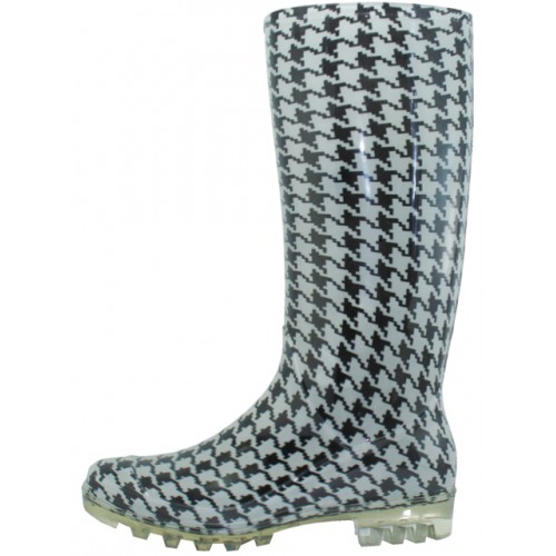 Women's 13'' Herring Bone Printed RAIN BOOTS, Footwear, Shoes