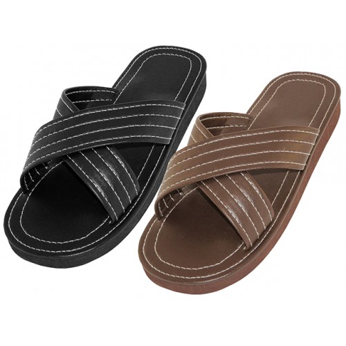 Men's Cross Band Slides, Footwear, SHOES