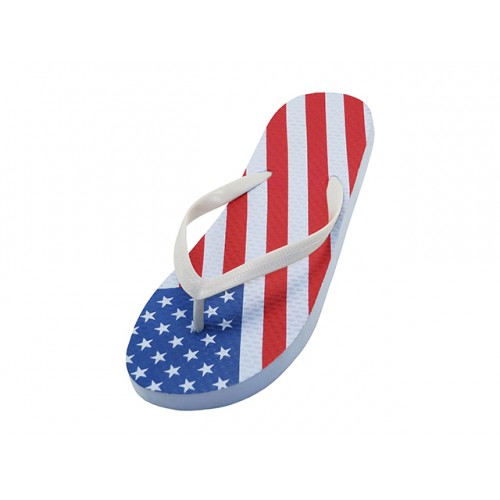 Women's US FLAG Print Flip Flops, Footwear, Shoes.