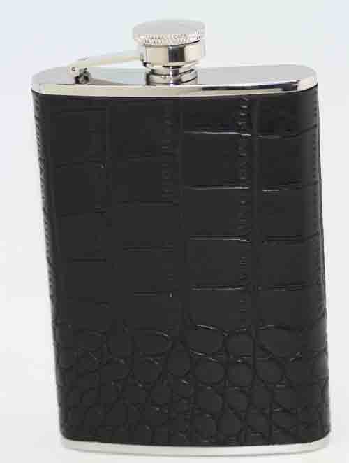 FLASK IN BLACK LEATHER