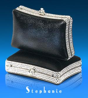 SATIN OR LEATHER COVERED MINAUDIERE