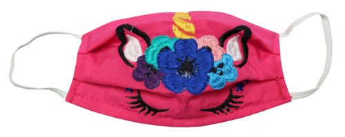 Embroidered Face Mask - UNICORN Eyelashes - Kids