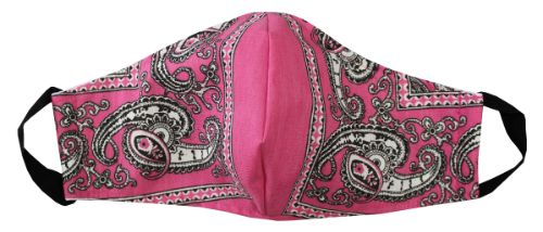 Fabric Pink BANDANA Print Face Mask