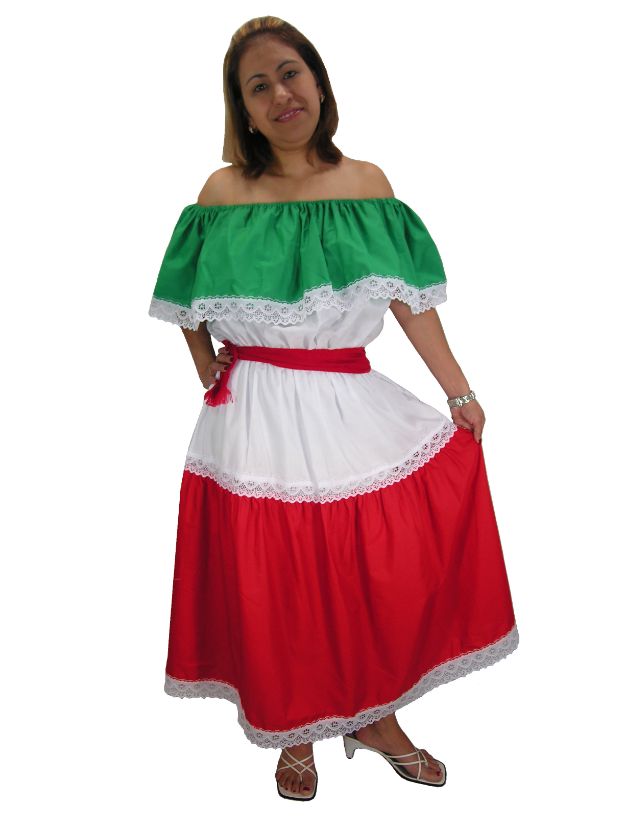 Mexican FLAG Tricolor Dress