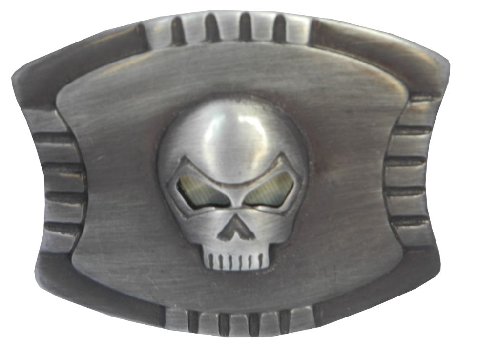 Rectangular Buckle w/SKULL