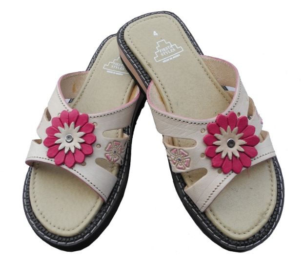 Pink Flower Natural Women's SANDALS