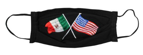 MEXICO & USA Flag Embroidered Face Mask