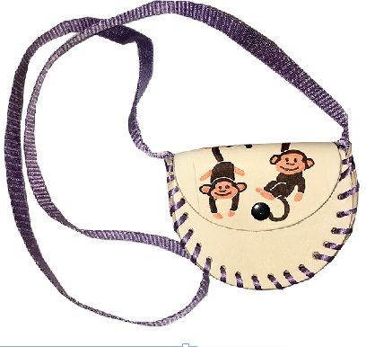 Monkeys on a LEATHER Child's Purse