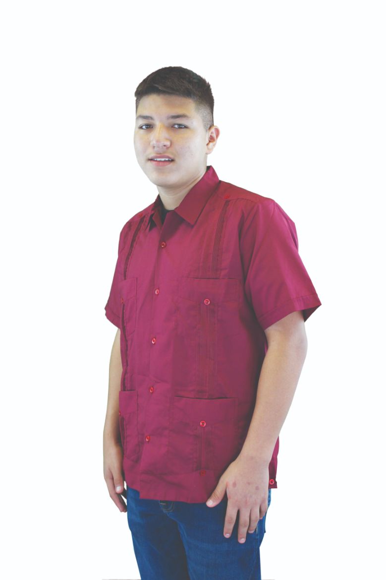 Guayabera SHIRT Burgandy