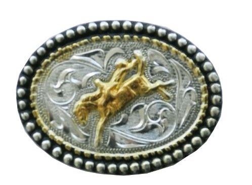 Oval Blk Edge Bullrider HAT Pin