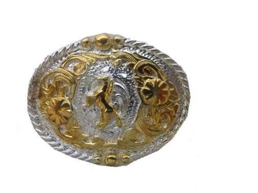 Oval Concho w/ HORSE Riding