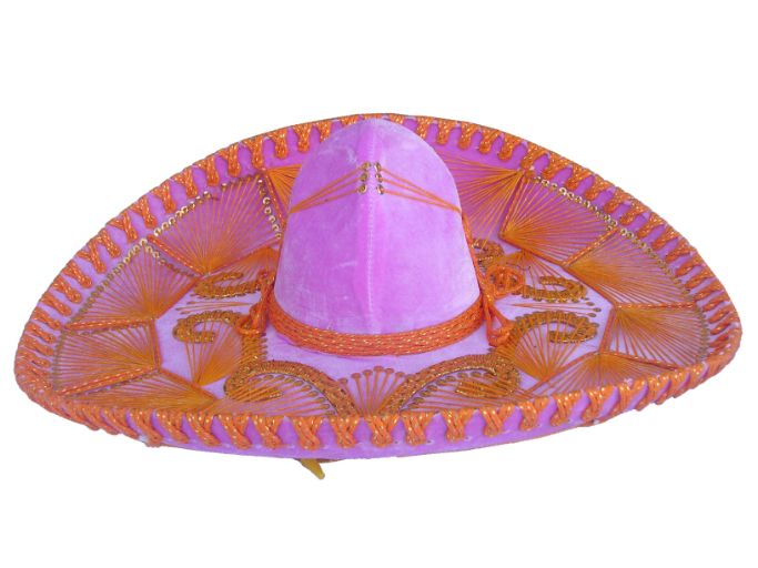 Mariachi Hat Pink & GOLD with Sequins