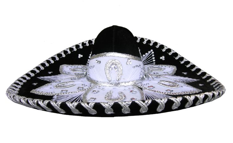 Mariachi SEQUIN Hat Black & Silver