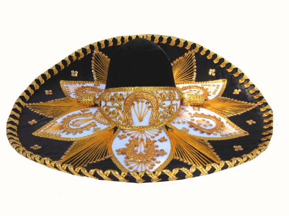 Mariachi Sequins HAT Black & Gold