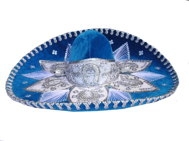 Mariachi SEQUINs Hat Turq & Silver