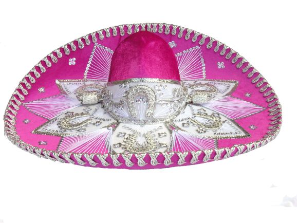 Mariachi SEQUINs Hat Pink & Silver