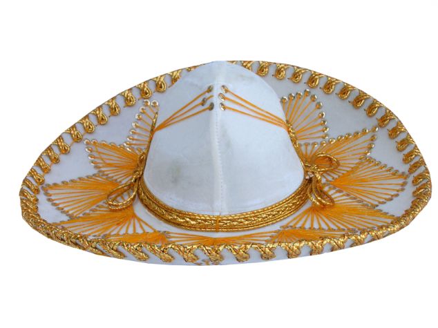 Child's Mariachi HAT Bone and Gold