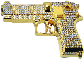 Rhinestone Pistol Buckle GOLD